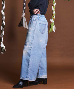 【PRE-ORDER】Trompel'oeil Remake Denim Print Wide Baggy Pants