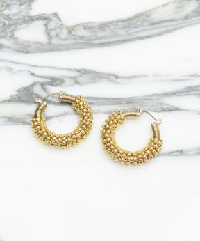 Beads Hoop Pierced Earrings