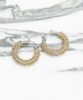 Beads Hoop Pierced Earrings