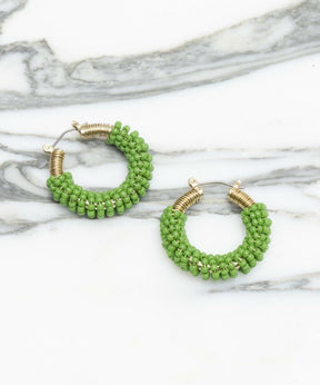 Beads Hoop Pierced Earrings