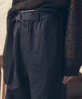 Cotton Belted Snow Wide Pants