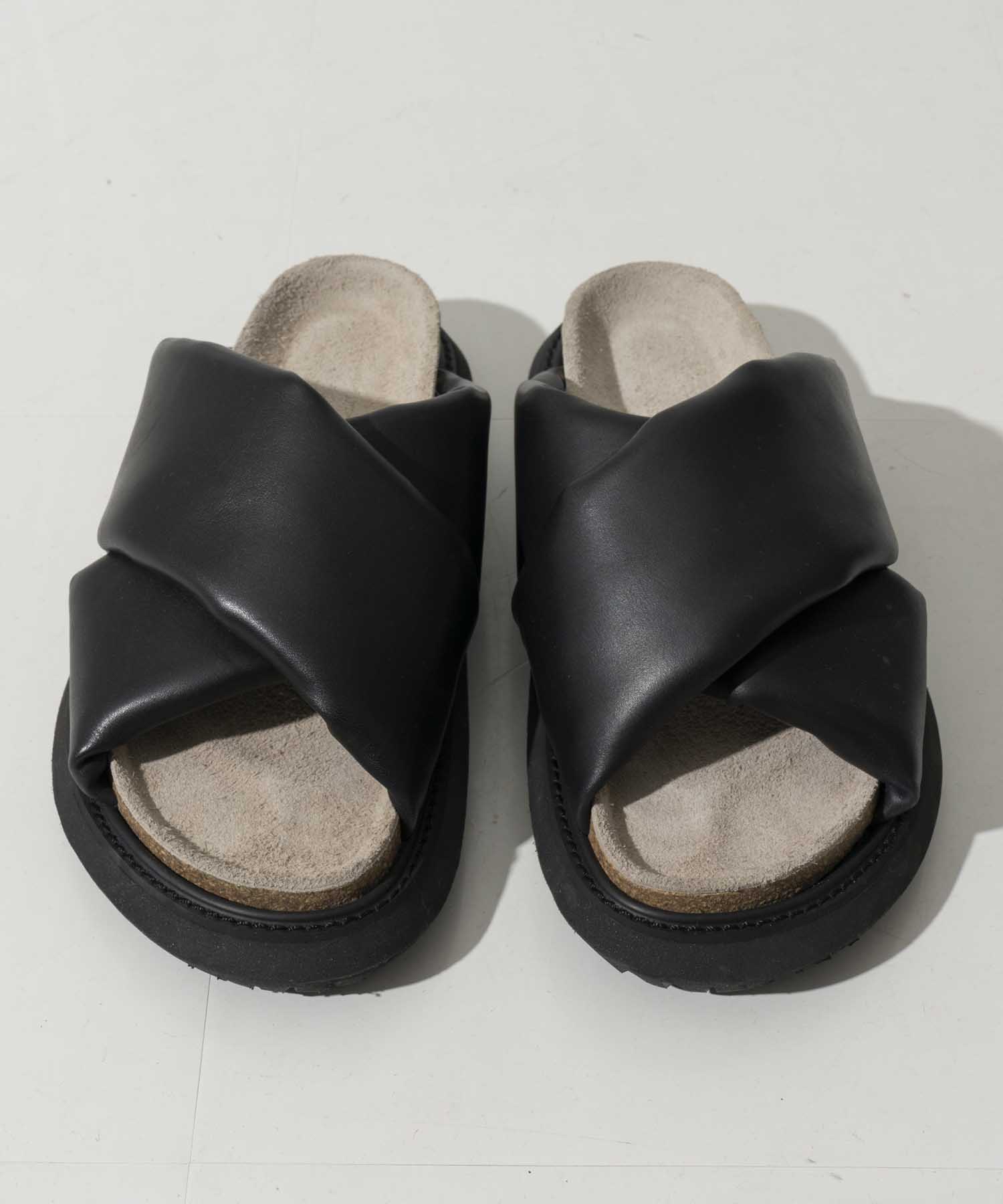 【SPECIAL SHOES FACTORY COLLABORATION】Italian Vibram Sole Cross Strap Sandal Made In TOKYO