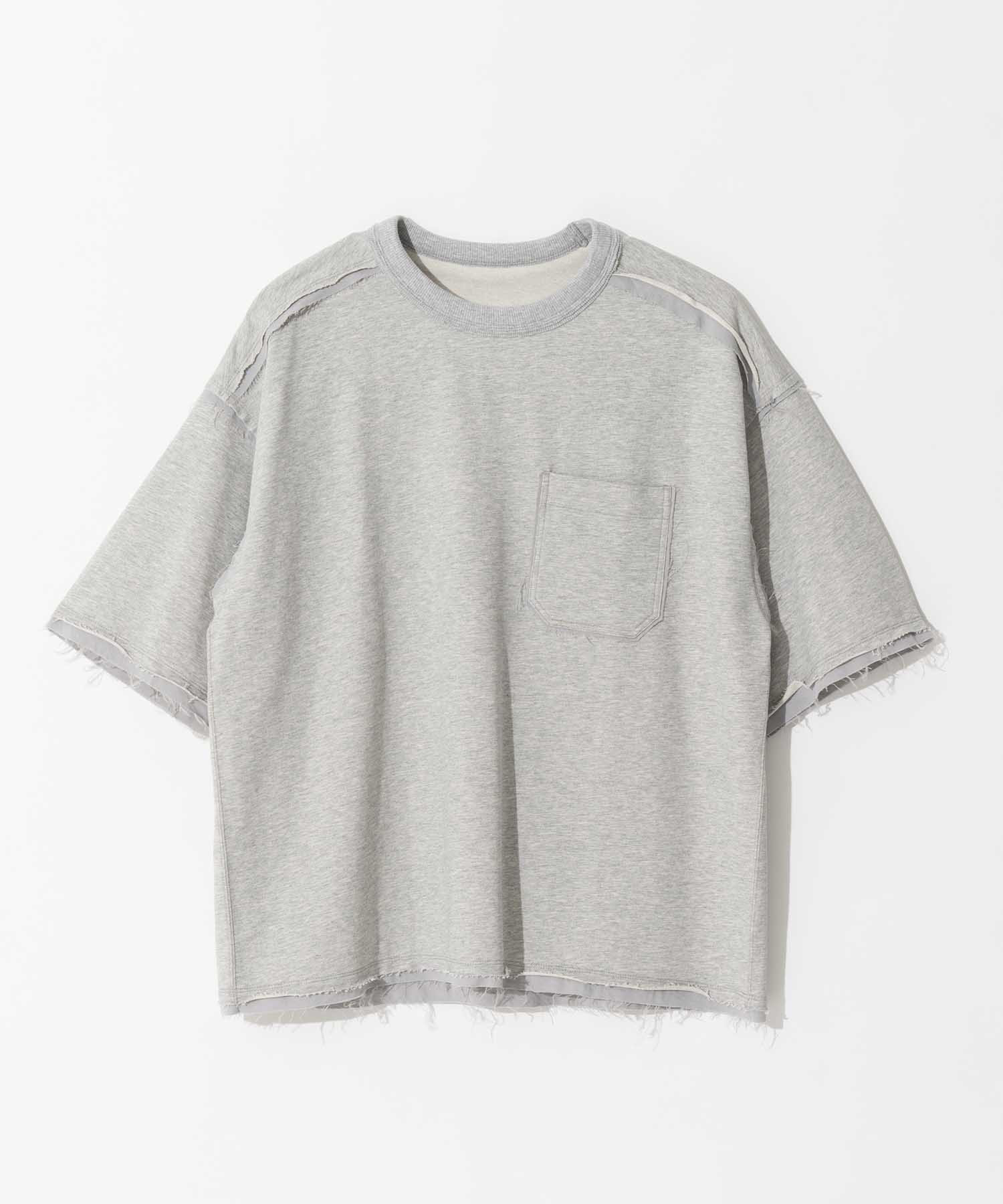 Cut-Off Prime-Over Crew Neck Pocket T-Shirt