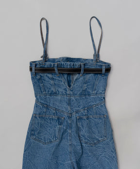 【SALE】Denim Bare All In One